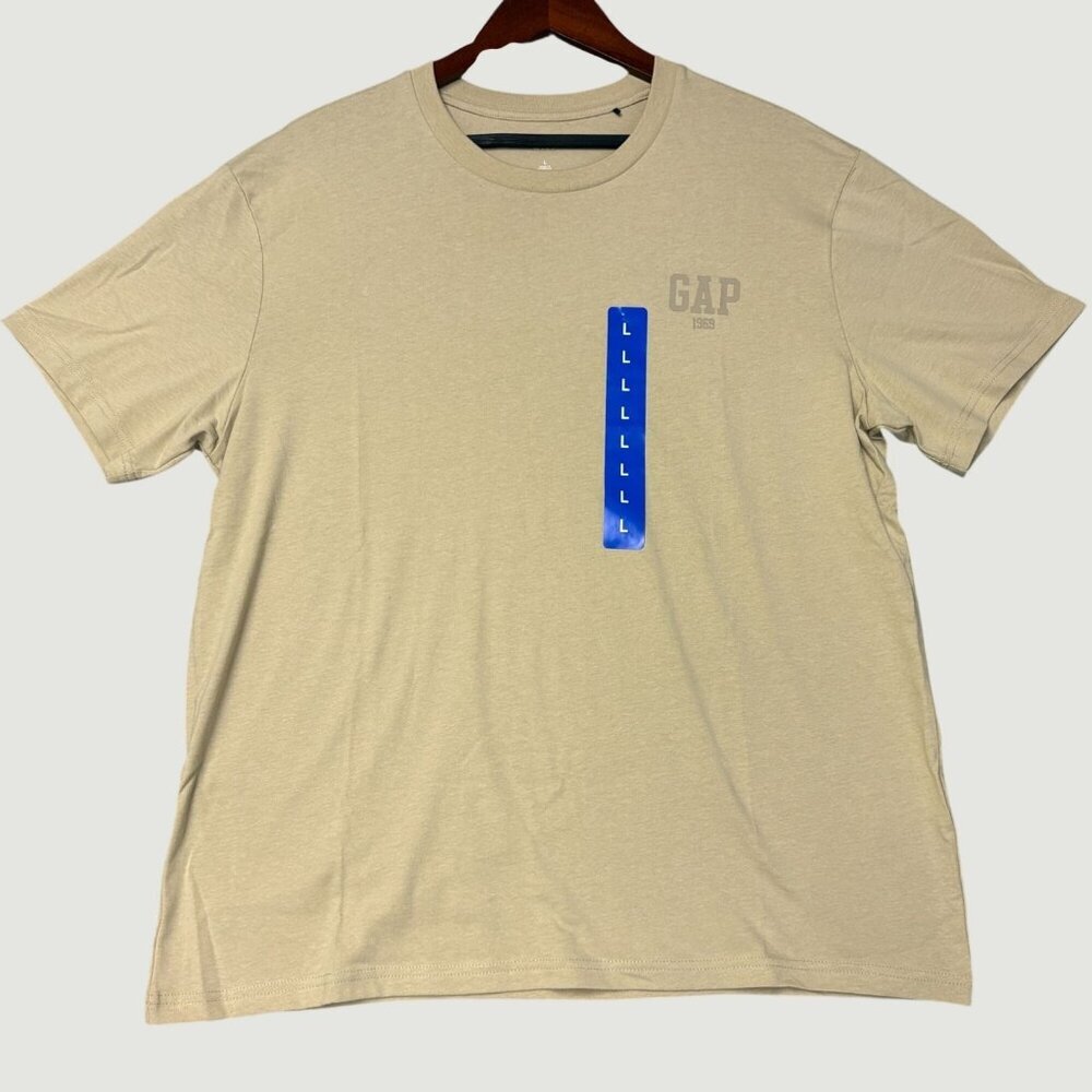 Gap Men's L Beige Short Sleeve Crew Neck T-Shirt  K1209